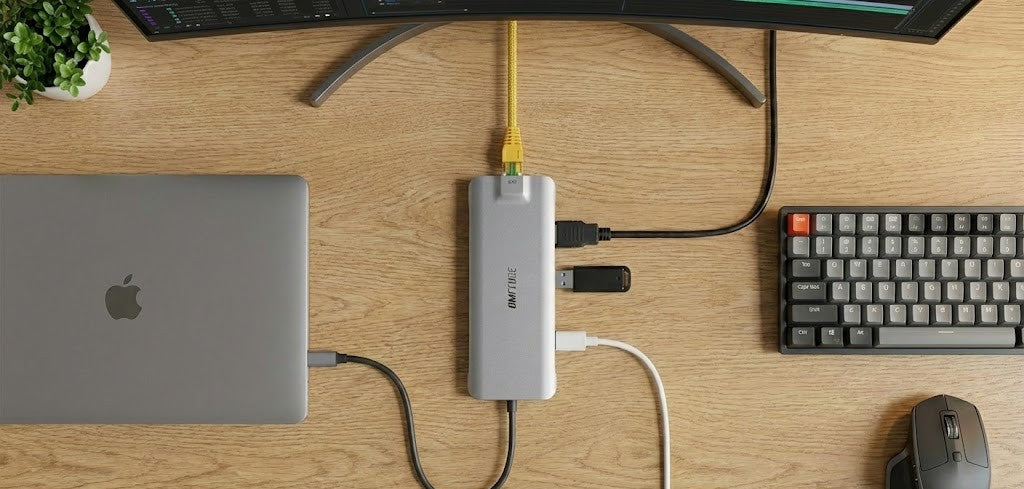 Hub USB-C 8 em 1 Flow Pro - Conexão Ethernet RJ45 e HDMI 4K