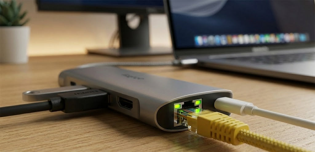 Hub USB-C 8 em 1 Flow Pro - Conexão Ethernet RJ45 e HDMI 4K